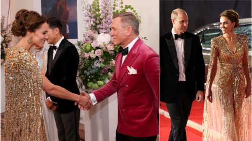 Δούκισσα από ατόφιο χρυσάφι: Η Κέιτ Μίντλετον έλαμψε με χρυσό cape dress στην πρεμιέρα του James Bond