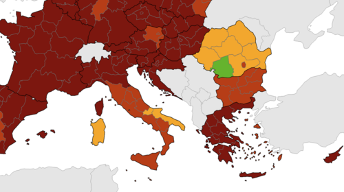 Κορονοϊός:Στο &quot;βαθύ κόκκινο&quot; ολόκληρη η Ελλάδα στον χάρτη του ECDC