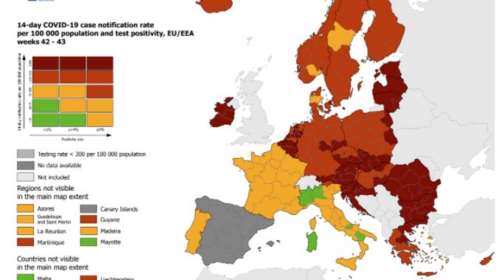 ECDC: Επιδείνωση της επιδημιολογικής εικόνας - Στο βαθύ κόκκινο η βόρεια Ελλάδα
