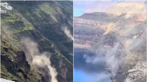Σαντορίνη: Bίντεο με κατολισθήσεις μετά το μπαράζ σεισμών - Νέο χτύπημα του Εγκέλαδου 4,9 Ρίχτερ, ανοιχτά της Αμοργού