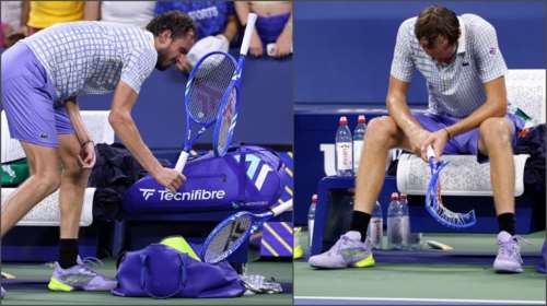 Έκρηξη από κορυφαίο Ρώσο τενίστα: Η στιγμή που ο Μεντβέντεφ τσακίζει τη ρακέτα του - &quot;Μυαλό Νεάτερνταλ&quot;