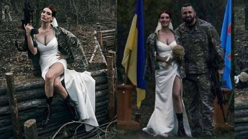 Η Ουκρανή Ζαν ντ&#39;Αρκ παντρεύτηκε: Ο γάμος της πρώην κοσμηματοποιού που έγινε ελεύθερος σκοπευτής