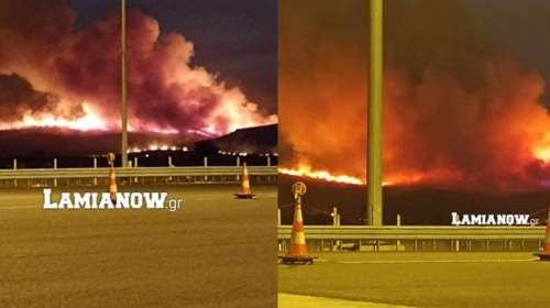 Θήβα: Μεγάλη φωτιά δίπλα στην Εθνική Οδό Αθηνών – Λαμίας [Βίντεο]
