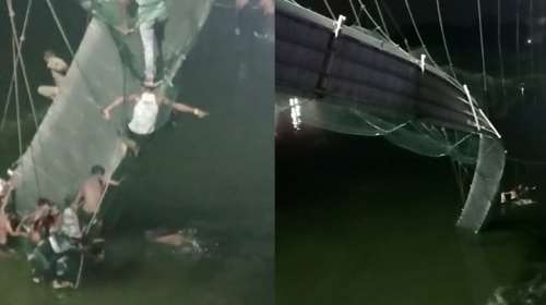 Κατάρρευση κρεμαστής γέφυρας στην Ινδία: Ανεβαίνει ο τραγικός απολογισμός - Είχε ανοίξει έπειτα από συντήρηση πριν 5 μέρες