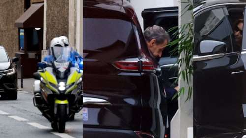 Η στιγμή που ο Σαρκοζί γυρνάει σπίτι: Μέσα σε SUV με φιμέ τζάμια και την Κάρλα Μπρούνι στο πλευρό του