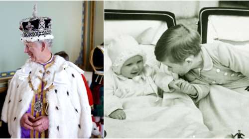 Εκ δεξιών του βασιλιά: Ο Κάρολος τιμά την πριγκίπισσα Άννα - Το throwback με την παιδική φωτογραφία και το χειροφίλημα