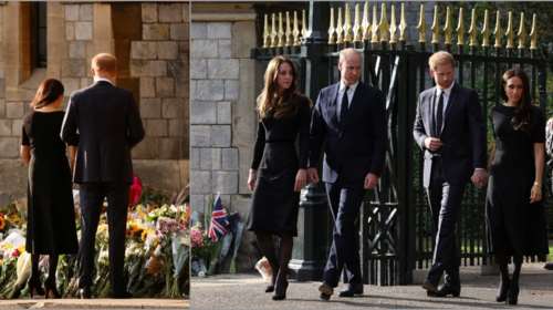 Το πένθος ενώνει: Κοινή εμφάνιση Γουίλιαμ &amp; Κέιτ με Χάρι &amp; Μέγκαν - Η &quot;ανεπιθύμητη&quot; Μέγκαν κερδίζει την αγάπη του κόσμου