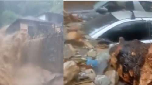 Κακοκαιρία Daniel: Τα ορμητικά νερά &quot;κατάπιαν&quot; το πάρκινγκ στη Μακρινίτσα [βίντεο]