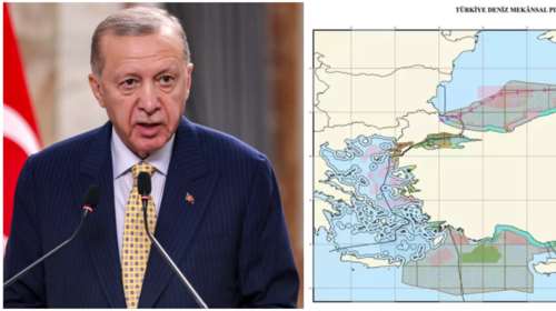 Τον δικό τους χάρτη για τον Θαλάσσιο Χωροταξικό Σχεδιασμό παρουσιάζουν τα τουρκικά ΜΜΕ - Κόβει το Αιγαίο στα δύο