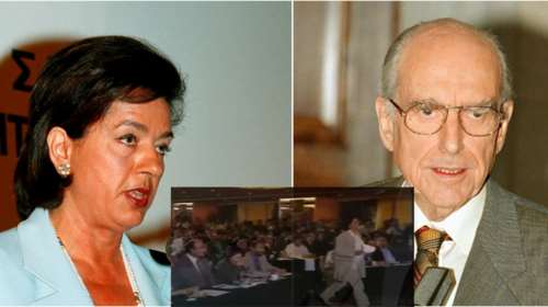 Βάσω Παπανδρέου: Η στιγμή που δίνει το περίφημο σημείωμα στον ιδρυτή του ΠΑΣΟΚ στη συνεδρίαση στο &quot;Κάραβελ&quot; [βίντεο]