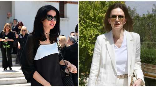 Κηδεία Νίκου Γαλανού: Συντετριμμένες η τελευταία σύντροφός Έλενα Σαγανά και η πρώην αρραβωνιαστικιά Κάτια Δανδουλάκη