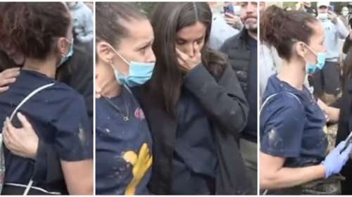 &quot;Λύγισε&quot; η Λετίθια: Η στιγμή που της μιλάει πλημμυροπαθής στη Βαλένθια και η βασίλισσα της Ισπανίας ξεσπάει σε κλάματα