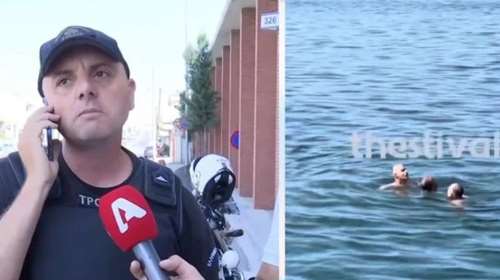 &quot;Μην πλησιάζετε, θα σας πάρω μαζί μου&quot;: Πώς αστυνομικός έσωσε πολίτη που έδεσε τα πόδια του και πήδηξε στον Θερμαϊκό