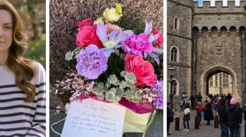 Κύμα αγάπης για την Κέιτ: Πλήθος κόσμου έξω από το Κάστρο του Ουίνδσορ - Αφήνουν λουλούδια και γράμματα συμπαράστασης [εικόνες]