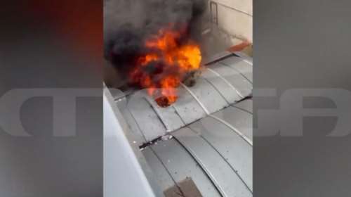 Φωτιά στην Πάτρα: Βίντεο ντοκουμέντο - Η στιγμή που τυλίγεται στις φλόγες η οροφή του καταστήματος, ουρλιάζουν μαθητές