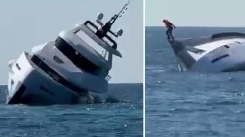 Τουρκία: Πολυτελές γιοτ βυθίστηκε 15 λεπτά μετά την καθέλκυσή του – Οι επιβάτες πήδηξαν στη θάλασσα [βίντεο]