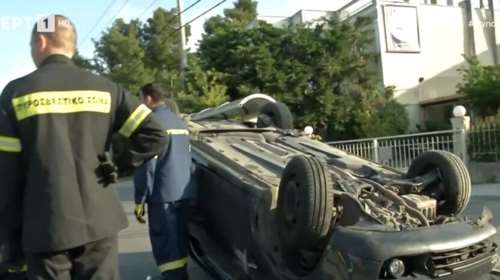 Βίντεο ντοκουμέντα από Μαραθώνος και Ασπρόπυργο- Η στιγμή που αναποδογυρίζει ΙΧ και το μοιραίο χτύπημα σε κολόνα