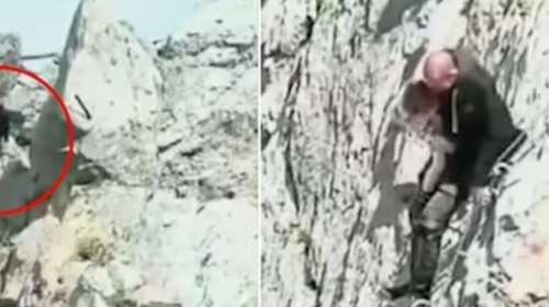 Βίντεο σοκ: Απερίσκεπτος πατέρας κάνει αναρρίχηση στα 3.000 μέτρα με το μωρό του αγκαλιά, χωρίς κανένα προστατευτικό μέσο
