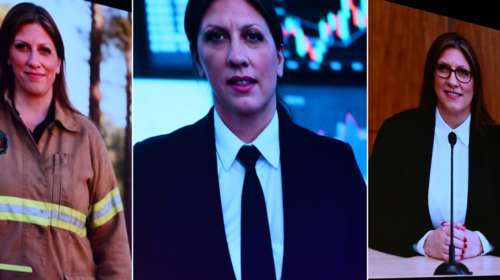 Το απίστευτο σόου της Κωνσταντοπούλου με AI σε εκδήλωση της Πλεύσης Ελευθερίας: Η Ζωή πυροσβέστης, δικαστής, καπετάνιος... [εικόνες]