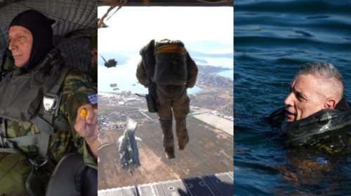 Άλμα από ελικόπτερο έκανε ο Αρχηγός ΓΕΕΘΑ Κ. Φλώρος [εικόνες - βίντεο}