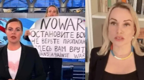 Αφέθηκε ελεύθερη η δημοσιογράφος που έκανε αντιπολεμική διαμαρτυρία στη ρωσική τηλεόραση