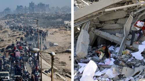 Ανθρώπινο ποτάμι επιστροφής στην ισοπεδωμένη Γάζα - Αντίστροφη μέτρηση για την επιστροφή των ομήρων [εικόνες]