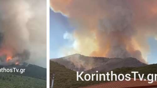 Φωτιά στον Φενεό Κορινθίας: Μεγάλη αναζωπύρωση στο Μαυροβούνι – &quot;112&quot; για εκκένωση σε Μάτι, Αχλαδέα και Αμυγδαλέα