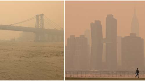 Αποπνικτική ατμόσφαιρα στη Νέα Υόρκη από τις πυρκαγιές στον Καναδά - &quot;Χάθηκε&quot; η πόλη στην αιθαλομίχλη [εικόνες-βίντεο]
