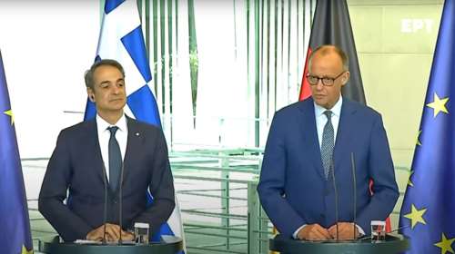 Η κοινή συνέντευξη Τύπου του Κυριάκου Μητσοτάκη με τον καγκελάριο Φρίντριχ Μερτς
