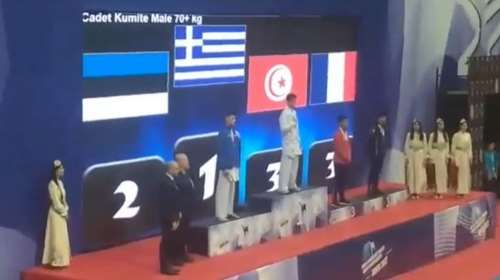 Τουρκία: Εκοψαν ξανά τον εθνικό ύμνο, συνέχισε να τον τραγουδά η ελληνική αποστολή - Χρυσός ο Ηλίας Ψωμάς