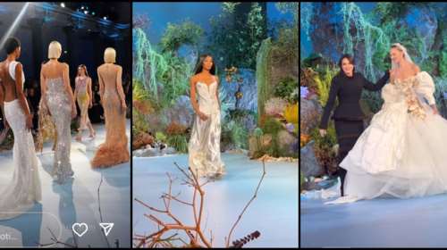 Celia Kritharioti in Paris: Με την iconic Ναόμι Κάμπελ ως &quot;αναδυόμενη Αφροδίτη&quot; και αέρινες δημιουργίες