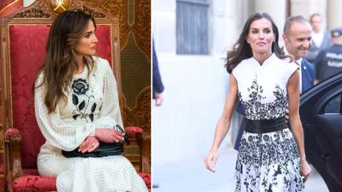 Βασίλισσες με black &amp; white: Η στιλιστική κόντρα Ράνιας και Λετίσια με απίθανα ασπρόμαυρα φορέματα