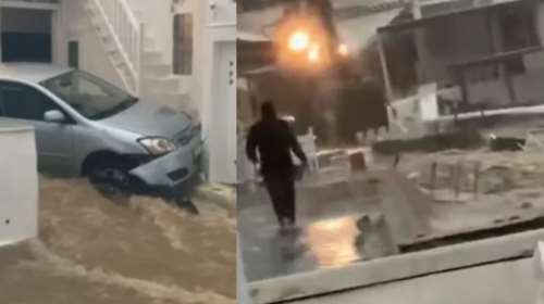 Η κακοκαιρία χτυπάει και τη Μύκονο: Χείμαρροι στους δρόμους της Χώρας - Μήνυμα 112 και απαγόρευση μετακίνησης οχημάτων [βίντεο]