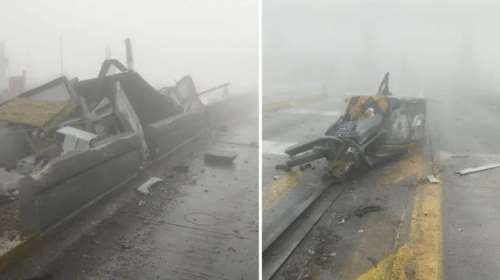 Τροχαίο στην Εγνατία: Καταστράφηκε ολοσχερώς το κουβούκλιο των διοδίων - Πώς γλίτωσε η εργαζόμενη [εικόνες - βίντεο]
