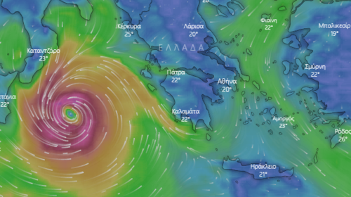 Κακοκαιρία &quot;Ιανός&quot;: Δείτε Live την πορεία του σαρωτικού κυκλώνα