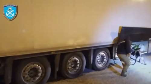 Ηγουμενίτσα: Η στιγμή που σκύλος του Λιμενικού εντοπίζει 11,5 κιλά κοκαΐνη κρυμμένα σε νταλίκα