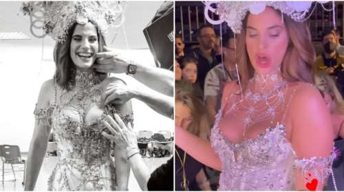 Χριστίνα Μπόμπα: Υπερπαραγωγή στην πασαρέλα με chandelier νυφικό γεμάτο κοσμήματα