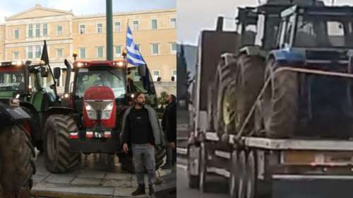 Με φορτηγά μεταφέρουν τα τρακτέρ οι αγρότες: Στις 16:00 το μεγάλο συλλαλητήριο μπροστά από τη Βουλή