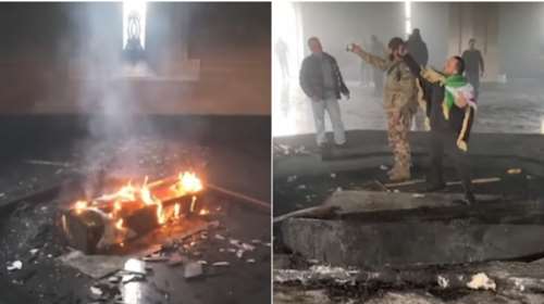 Συρία: Αντάρτες έκαψαν τον τάφο του πατέρα Άσαντ - Βγάζουν σέλφι στο κατεστραμμένο μαυσωλείο [εικόνες - βίντεο]