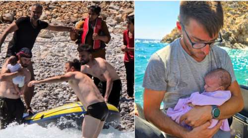 Συγκλονιστικό βίντεο από τη διάσωση του &quot;Ιωνά&quot;, ενός προσφυγόπουλου 50 ημερών, στην Τήλο