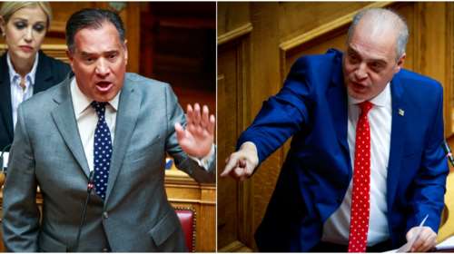 Αγρια κόντρα Γεωργιάδη και Βελόπουλου για τα Τέμπη: &quot;Αυτή η γελοιότης απομίμησης Τραμπ&quot; - &quot;Είσαι χυδαίος και πρόστυχος&quot;