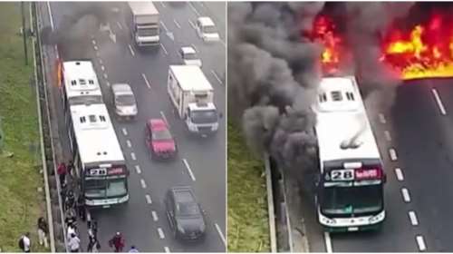 Στιγμές τρόμου στην Αργεντινή: Επιβάτες λεωφορείου που έπιασε φωτιά εν κινήσει τρέχουν να σωθούν [βίντεο]