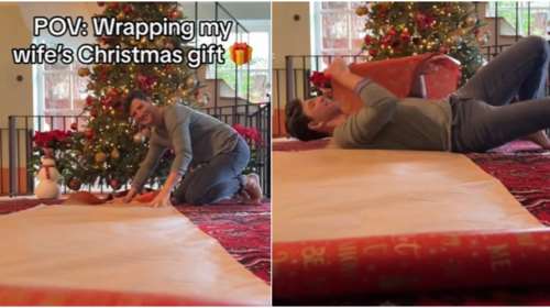 Viral το βίντεο του Σάκη Ρουβά στο TikTok: Ντύθηκε Χριστουγεννιάτικο δώρο για την Κάτια Ζυγούλη