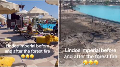 Φωτιά στη Ρόδο: Συγκλονιστικές εικόνες από τουρίστα που κατέγραψε το ξενοδοχείο του πριν και μετά την πύρινη λαίλαπα