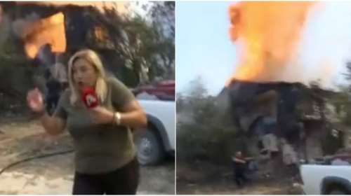 Φωτιά στην Αλεξανδρούπολη: Έκρηξη σε φλεγόμενο σπίτι σε ζωντανή μετάδοση - Απίστευτο βίντεο