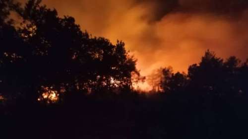 Αναζωπυρώθηκε η φωτιά στη Θάσο - Οι φλόγες έγιναν ορατές μέχρι την Ξάνθη [εικόνες-βίντεο]