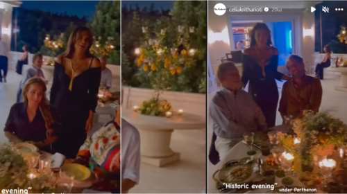 Σήλια Κριθαριώτη: Glam δείπνο στο σπίτι της με θέα την Ακρόπολη - Το λευκό πιάνο και το art de la table με χαμομήλια και λεμόνια