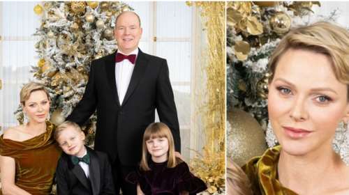 Έτοιμοι για το royal ρεβεγιόν: Η πριγκίπισσα Σαρλίν, ο Αλβέρτος και τα δίδυμα ποζάρουν στο χρυσό παλάτι