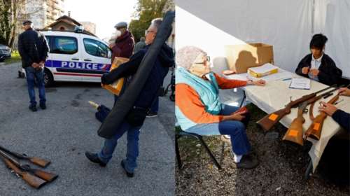 Γαλλία: Ουρές για να παραδώσουν αδήλωτα όπλα- Γιαγιάδες και παππούδες δίνουν τις καραμπίνες τους [Εικόνες]