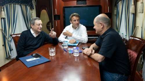 Μακρόν, Σολτς και Ντράγκι επέστρεψαν στην Πολωνία μετά την επίσκεψή τους στο Κίεβο